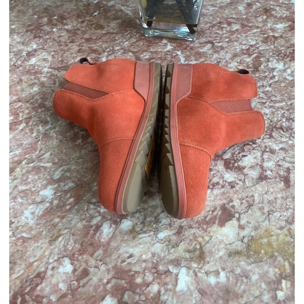 New Sorel Evie Women's Pull-On Suede Leather Wedge Ankle Booties Size 11, $159